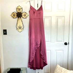 NWOT SORELLA VITA V-Neckline Charmeuse Bridesmaid Dress With Wrap Skirt 8